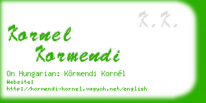 kornel kormendi business card